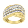 thumbnail image 3 of 10K Yellow Gold 1ct TDW Diamond Modern Band Ring (H-I,I2-I3), 3 of 8
