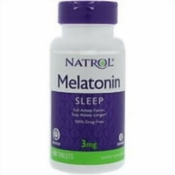 Natrol Melatonin 3 mg Sleep Time Release Dietary Supplement Tablets 100 ea (Pack of 4)