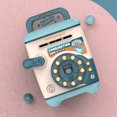 thumbnail image 3 of Cash Box Desktop Coin Bank para niños Puzzle Toys (huella digital de contraseña azul), 3 of 3