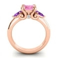 thumbnail image 4 of 2.50 Carat Round Shape Pink Sapphire & Amethyst Gemstone Unique 3 Stone Ring for Engagement Solid 14K Rose Gold Size 10.5 by Diamond-Capitals, 4 of 8