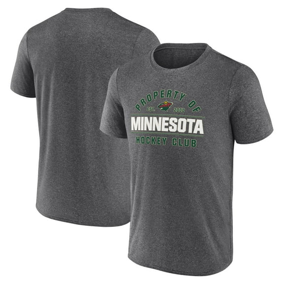 Men's Fanatics Heather Charcoal Minnesota Wild Property Of T-Shirt