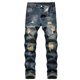thumbnail image 1 of Pantalones vaqueros rectos y rotos de algodón para hombre de Honeeladyy, pantalones largos de lino para hombre, 1 of 8