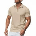 thumbnail image 2 of Dagugfen Work Shirts for Men Lapel V Neck Slim Lightweight Business Casual Office Short Sleeve Tee Tops, 2 of 9