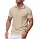 thumbnail image 1 of Blusa y camisa de manga corta con cuello vuelto para hombre, de verano, de malla, informal, holgada, con solapa y botones, de poliéster., 1 of 9