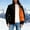 Orange, variant on Women's Stylish Solid Color Parka - Stand Up Collar Long Sleeve with Dual Pockets & Zipper, Warm Casual Fashion Outerwear for Everyday Wear Orange L