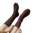 thumbnail image 4 of Calcetines holgados unisex Calcetines cómodos y suaves para clima frío Marrón oscuro Marrón, 4 of 7