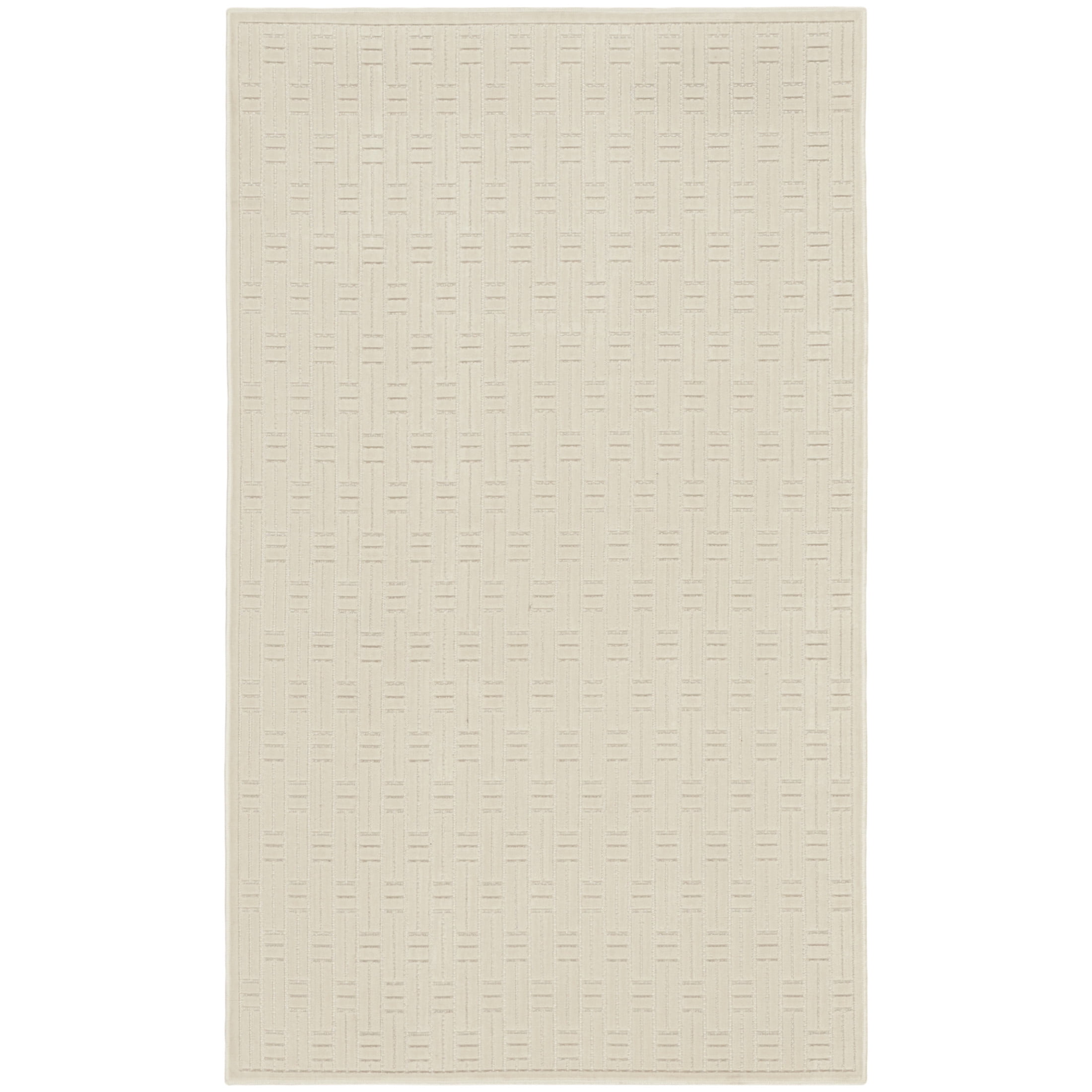 Nourison Washable Charm 3' x 5' Ivory Modern Indoor Rug