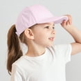 thumbnail image 2 of KPOPLK Girls Criss Cross Ponytail Hat Mesh Baseball Cap Kids Quick Dry Ponycap Hats Outdoor Summer Sports Hat(2-8 Years,Pink), 2 of 6