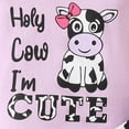 thumbnail image 3 of Baby Girl Clothes 0 3 6 9 12 18 Months Letter Print Holy Cow I'm CUTE Ruffle Romper and Floral Short Headband Sets Cute Baby Girl Summer Clothes, 3 of 7
