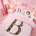 thumbnail image 3 of meiyoeat Pink Bowknot Monogram B Twin Duvet Cover,Cheetah Print Letter Art Twin Bedding For Girl,Pink Reversible,2pcs,1 Duvet Cover and 1 Pillowcase, 3 of 6