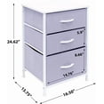 thumbnail image 2 of ZOPan Nightstand Storage Organizer with 3 Drawers - Kids Girls, Boys Bedroom Furniture Storage Chest for Clothes, Closet Organization - Steel Frame, Wood Top, Tie-dye Fabric Bin-Pastel Purple, 2 of 8