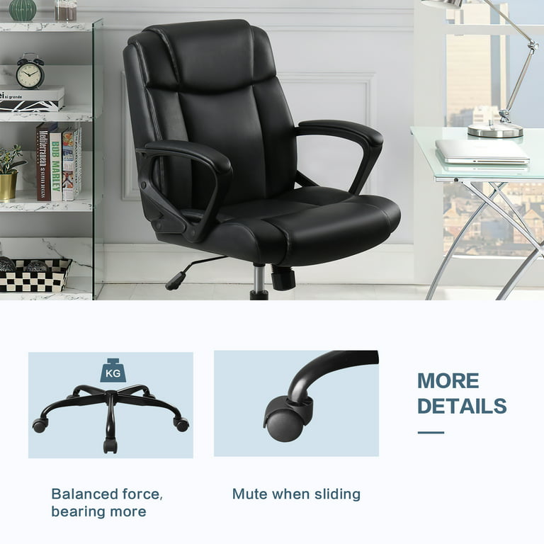 LACOO Black Big and High Back Office Chair, PU Leather Executive