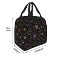 thumbnail image 2 of Yiaed Heart and Stars Print Insulated Lunch Bag Reusable Cute Tote Lunch Box, Leakproof Cooler Lunch Bags for Work Office Travel School Picnic, 2 of 5