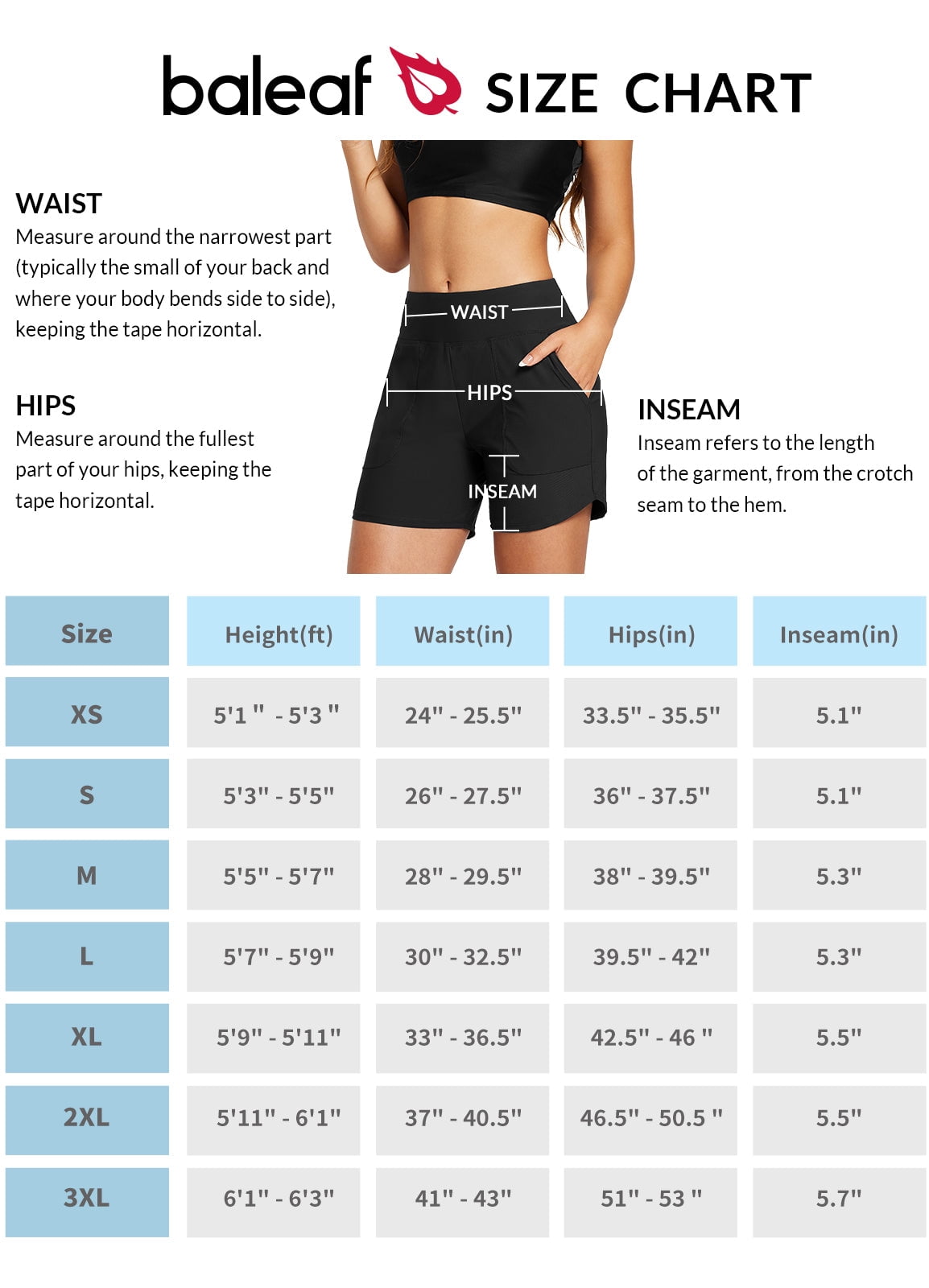 BALEAF Women's Swim Board Shorts 5 inch Swimming Bottoms High Waisted Tummy Control Swimsuits Beach Shorts with Liner Black L