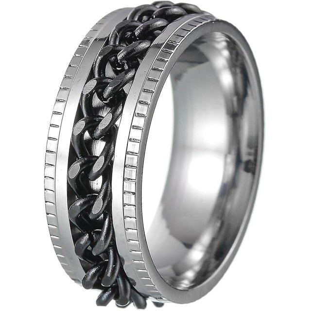 Mens Anxiety Rings Fidget Rings For Men Women Chain Spinner Rings For Kids Teen Titanium Steel Rings
