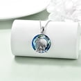 thumbnail image 2 of MYSTICPOEM Wolf Necklace Gifts for Men Women Sterling Silver Opal Moon Wolfs Jewelry Birthday 18+2", 2 of 10