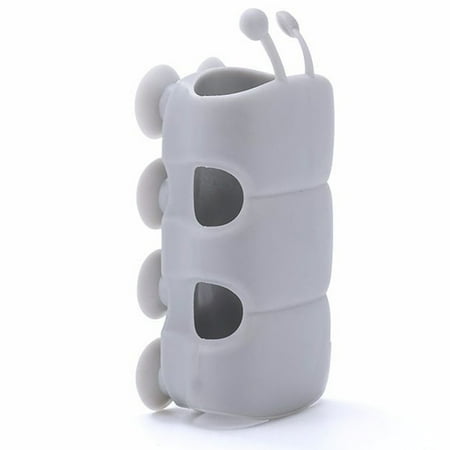 

Shower Head Holder Reusable Shower Bracket Movable Suction Cup Caterpillar Shape Rack Bathroom Gray