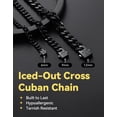 thumbnail image 4 of ChainsHouse 9MM Black Cuban Link Chain for Men Women 26 Inch Hip Hop Necklace with Shining Cross Clasp Chain Jewelry Gift for Father's Day Christmas, 4 of 7