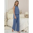 thumbnail image 6 of MINTREUS Lounge Sets for Women Knit Loose Tank Top Wide Leg Pants Soft Comfy Pajamas Set 2-Piece Outfits, 6 of 9