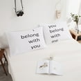 thumbnail image 2 of Move Over Couple Pillowcases Queen White Black Pillow Cover Letters Patter Microfiber Pillow Case 2 Pack, 2 of 9