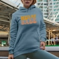 thumbnail image 2 of Merry Babe, Christmas Themed, Groovy Retro Wavy Text Merch Gift, Light Blue Hooded Sweatshirt or Hoodie, XL, 2 of 5