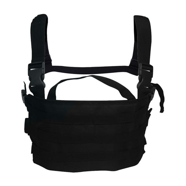 Vest Chest Rig Adjustable Chest Bag Pouch for Fishing Hiking Black
