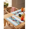 thumbnail image 4 of Placemat Summer Ocean Watercolor Star Shell Coral Sky Blue Coffee Dish Mat Kitchen Dining Table Rug Dinnerware 4/6pcs Pads, 4 of 6