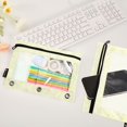 thumbnail image 4 of Dailycode 2 Pack Pencil Pouch for 3 Ring Binder Smooth Zipper Folders with Pockets Clear Window Pencil Case, Cream Yellow Polka Dot, 4 of 6