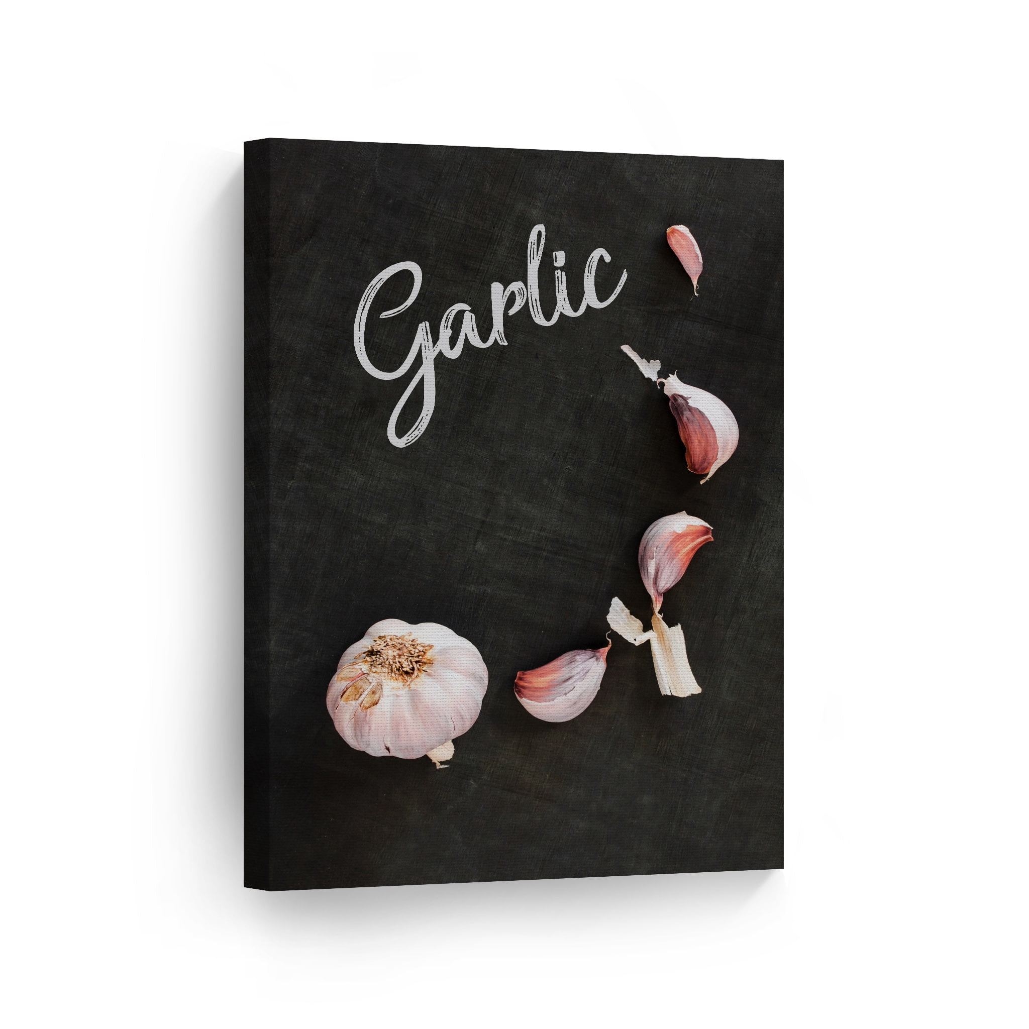 Smile Art Design Garlic Lettering on Blackboard Kitchen Canvas Wall Art ...