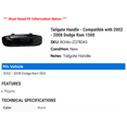 thumbnail image 2 of Tailgate Handle - Compatible with 2002 - 2008 Dodge Ram 1500 2003 2004 2005 2006 2007, 2 of 2