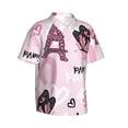 thumbnail image 2 of Kll Men'S Hawaiian Shirt Short Sleeve Button Down Beach Shirts-Eiffel Tower And Butterflies, 2 of 8