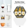 thumbnail image 6 of Yiaed Bee Kind Print Leather Coasters for Drinks - Cup Coasters Coffee Table Kitchen Table Bar, Home & Office Gifts Handmade Drink Coasters-Hexagon, 6 of 6