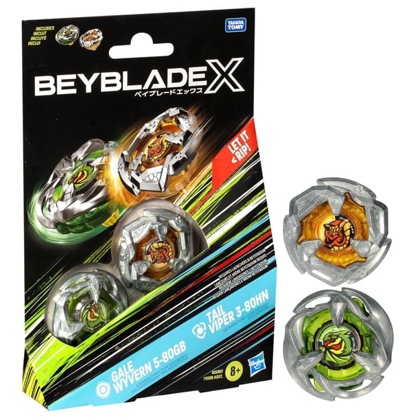 Beyblade X Gale Wyvern 5-80GB and Tail Viper 3-80HN Top Dual Pack