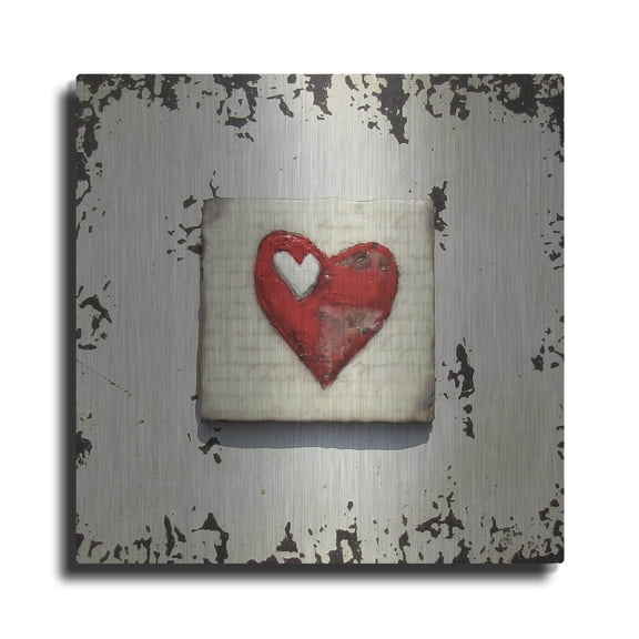 Luxe Metal Art 'Once Upon A Love 1' by LovIsArt, Metal Wall Art, 12"x12"