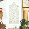 thumbnail image 4 of Sungmor Ornate Cast Iron Wall Decor, Victorian Style Carved Artwork, Intricate Scroll and Flower Decoration Plaques, Living Room Bedroom Hallway Wall Art, Antique White with Gold Accent, 4 of 7
