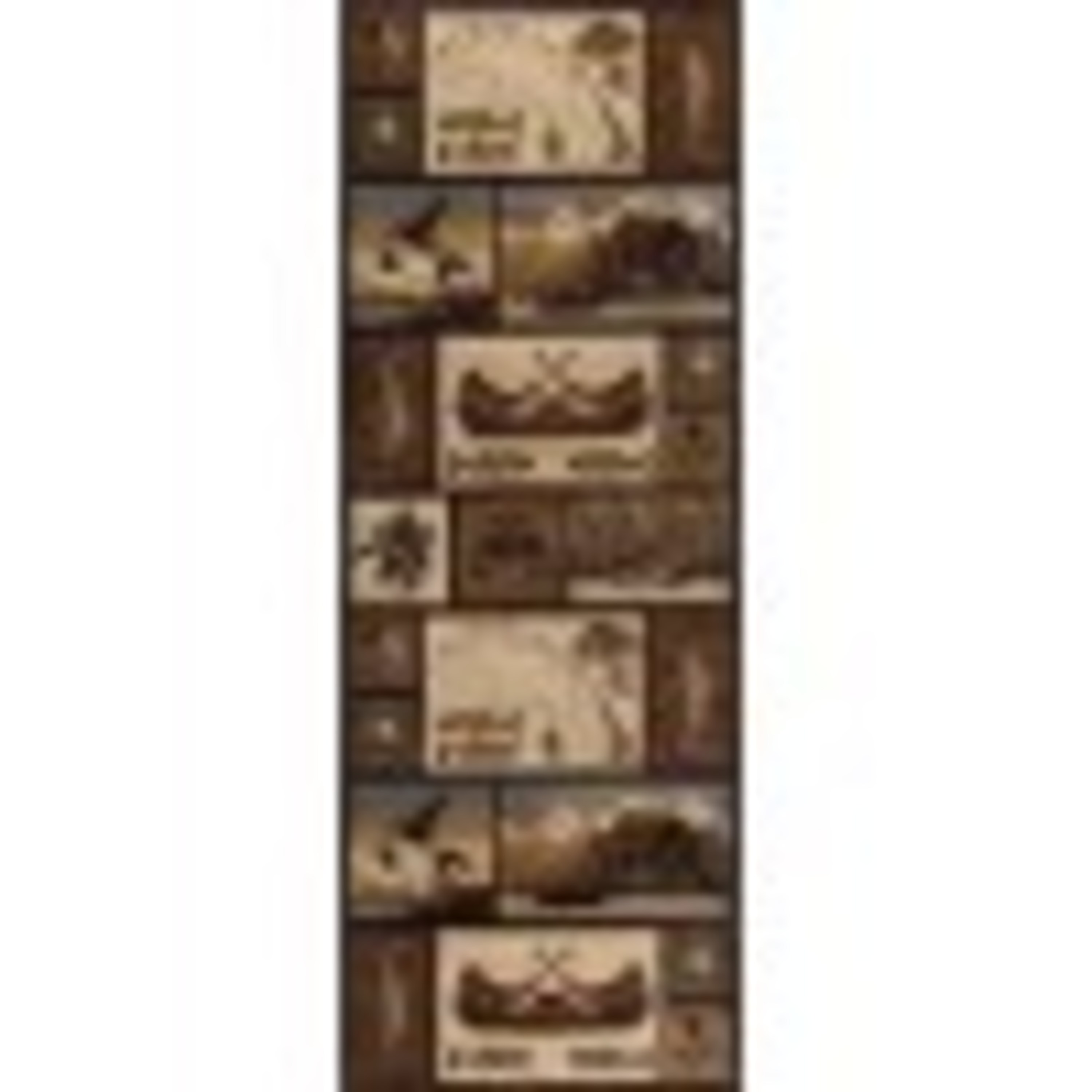 Nature Novelty 2.7' x 7' Brown and Beige Polypropylene Indoor Area Rug