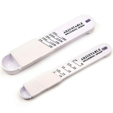 ACDANC 2026 New 2Pcs Adjustable Measuring Spoon with Double End Adjustable Scale,All in One Measuring Spoon,Wide Range of Measurements,Measures Dry and Semi-Liquid Ingredients for Baking