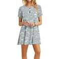 thumbnail image 1 of Mefallenssiah Mode Femmes Robes d'Été Casual Cou à Manches Courtes Robe d'Impression, 1 of 5