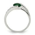 thumbnail image 5 of Auriga Fine Jewelry 925 Sterling Silver Green CZ w/CZ Accents Ring for Women Size 7, 5 of 6