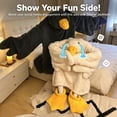 thumbnail image 3 of Duck Pajamas, Wearable Goose Blanket Hoodie Onesie, Funny Oversized Goose Costume Pajamas with Feet Shoes for Adults Loungewear, 3 of 7