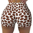 thumbnail image 2 of Balery Coffee Rugby Printed Workout Shorts for Women Seamless Scrunch Short Gym Yoga Running Sport Active Exercise Fitness Shorts-Medium, 2 of 8