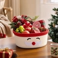 thumbnail image 4 of Twfbrm Christmas Gift Basket, 12 x 5 Inch Reusable Woven Basket with Snowman Form and Armless Handles Design, Holiday Decorative Woven Organizer Basket for Xmas Gifts, Home Decor, 4 of 7