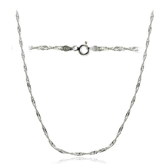 Sterling Silver Italian 2.5mm Diamond-Cut Twist Chain Necklace 20-Inches