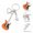 Orange, variant on Red Metal Guitar Keychain, Compact Accessory for Keys, Backpacks and Purses