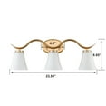 thumbnail image 2 of Moose Bergamo 3-Light Brass Bathroom Light Fixture with Frosted Glass, 2 of 7