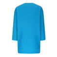 thumbnail image 5 of HaiMao Tops for Women 3/4 Sleeve Boat Neck Sweater Tops Spring Summer Fall Casual Loose Fit Knit Tunic Blouse Light Blue 10(XL), 5 of 6