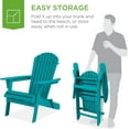thumbnail image 4 of PetFurnish Folding Adirondack Chair Outdoor Wooden Accent Furniture Fire Pit Lounge Chairs for Yard, Garden, Patio w/ 350lb Weight Capacity-Peacock Blue, 4 of 9