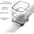 thumbnail image 5 of Case for Series 8 41mm & Series 7 41mm with Screen Protector, 2 Pack Hard PC Bling Bumper Shiny Crystal Diamond Rhinestone Protective Cover for iWatch 8 7 Accessories 41mm Women, Clear+Pink, 5 of 5
