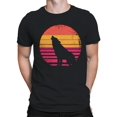 thumbnail image 2 of Retro Sunset Howling Wolf Men's T-shirt, 2 of 3