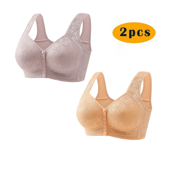 ATENAR Supportive Bras for Women,Wireless Bras for Women,Bras for Women,Soft,Stretch Fabric,Solid,Polyester,Beige,2XL(US:12)